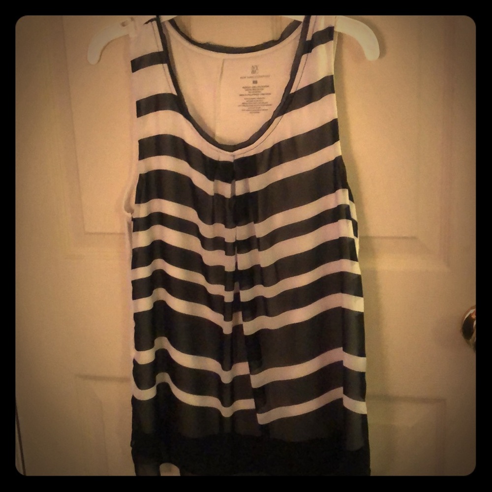 Black and White (mesh) Tank